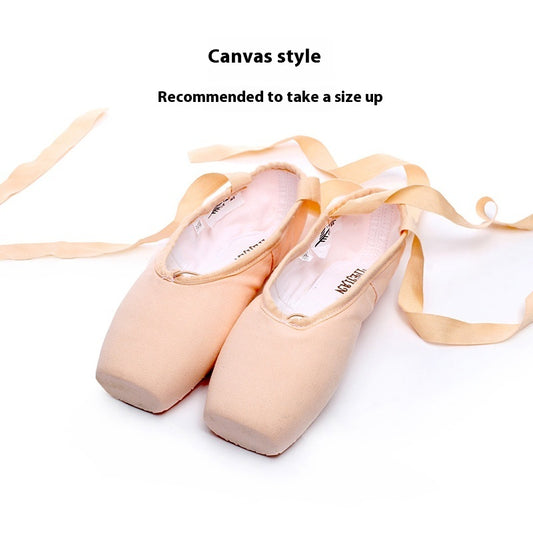 Lace-up Satin Dancing Flat Practice Shoes
