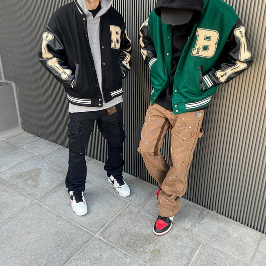 Contrast Color Patchwork Embroidery Brushed Baseball Uniform