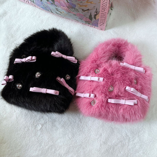 Bow Sweet Plush Hand-carrying Bag