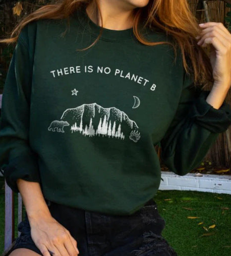 T-shirt til kvinder med print og rund hals