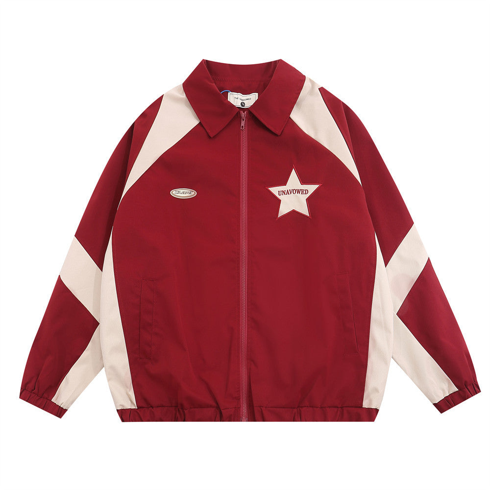 Men's Spring And Autumn Sports Loose Casual Polo Collar Pilot Baseball Uniform Fashion