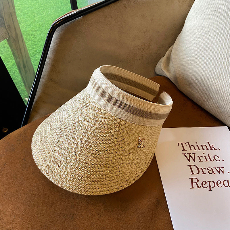Women's Straw Empty Top Peaked Hat