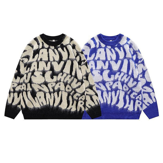Plys Strikket Jacquard Pullover Sweater Til Mænd Og Kvinder