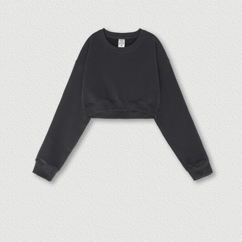 Women's Retro Cropped Navel Hot Girl Short Sweatshirt