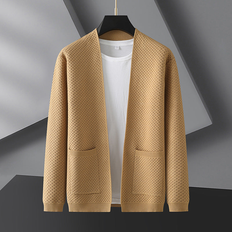 Herre Cardigan Strikket Casual Frakke Store Størrelser