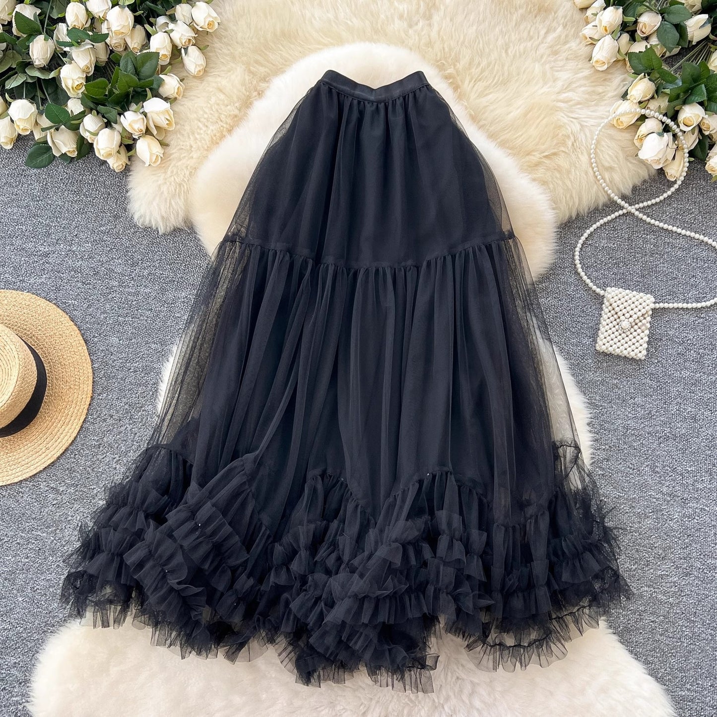 Fairy-like Tulle Skirt In A Soft Niche Winter Style