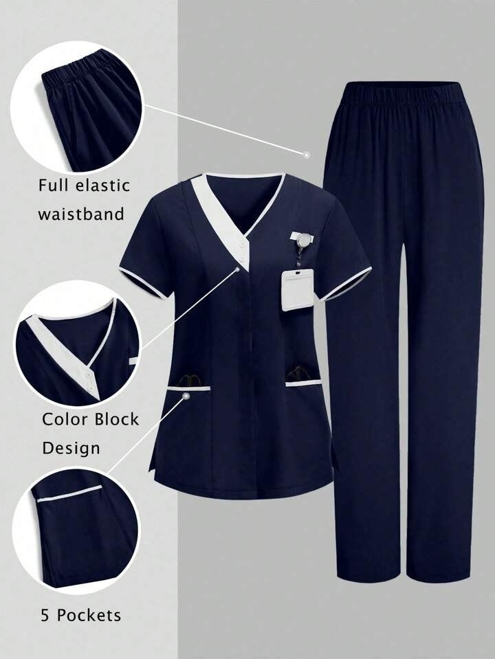 New Womens Clothing Short Sleeve Sets Medical Scrubs And Workwear