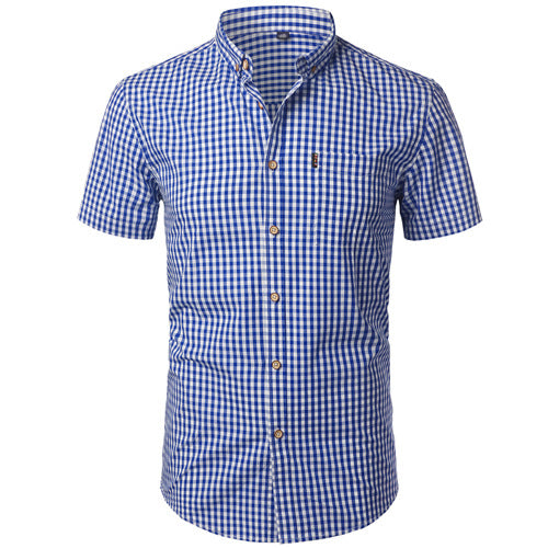 Men's Small Plaid Shirt Spring And Autumn Long Sleeves