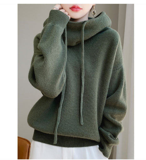 Winter New Solid Color Loose Thick Knitwear Top