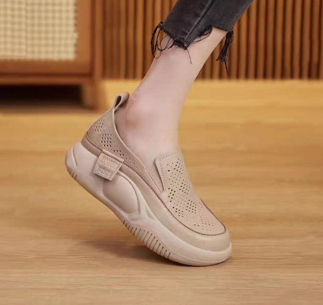 Women's Fashion Platform Retro Small White Shoes