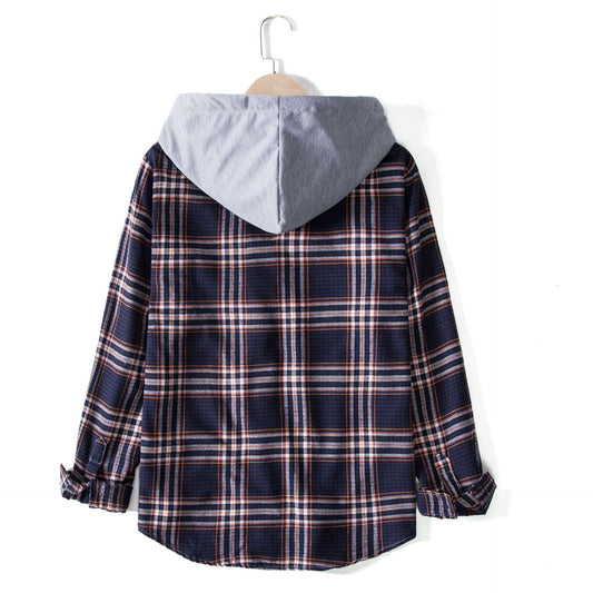 Patchwork Men's Shirt Plaid Long-sleeved Autumn And Winter