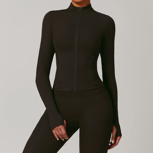 Long-sleeve Zipper Quick-drying Yoga Jacket Sports Workout Clothes