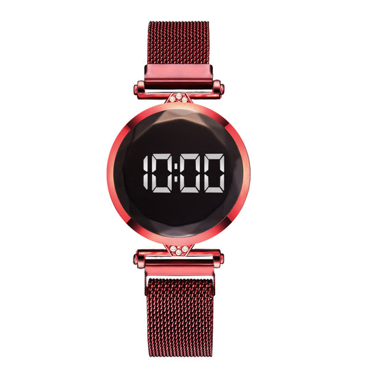 Magnetite Alloy Mesh Belt LED Sports Electronic Watch