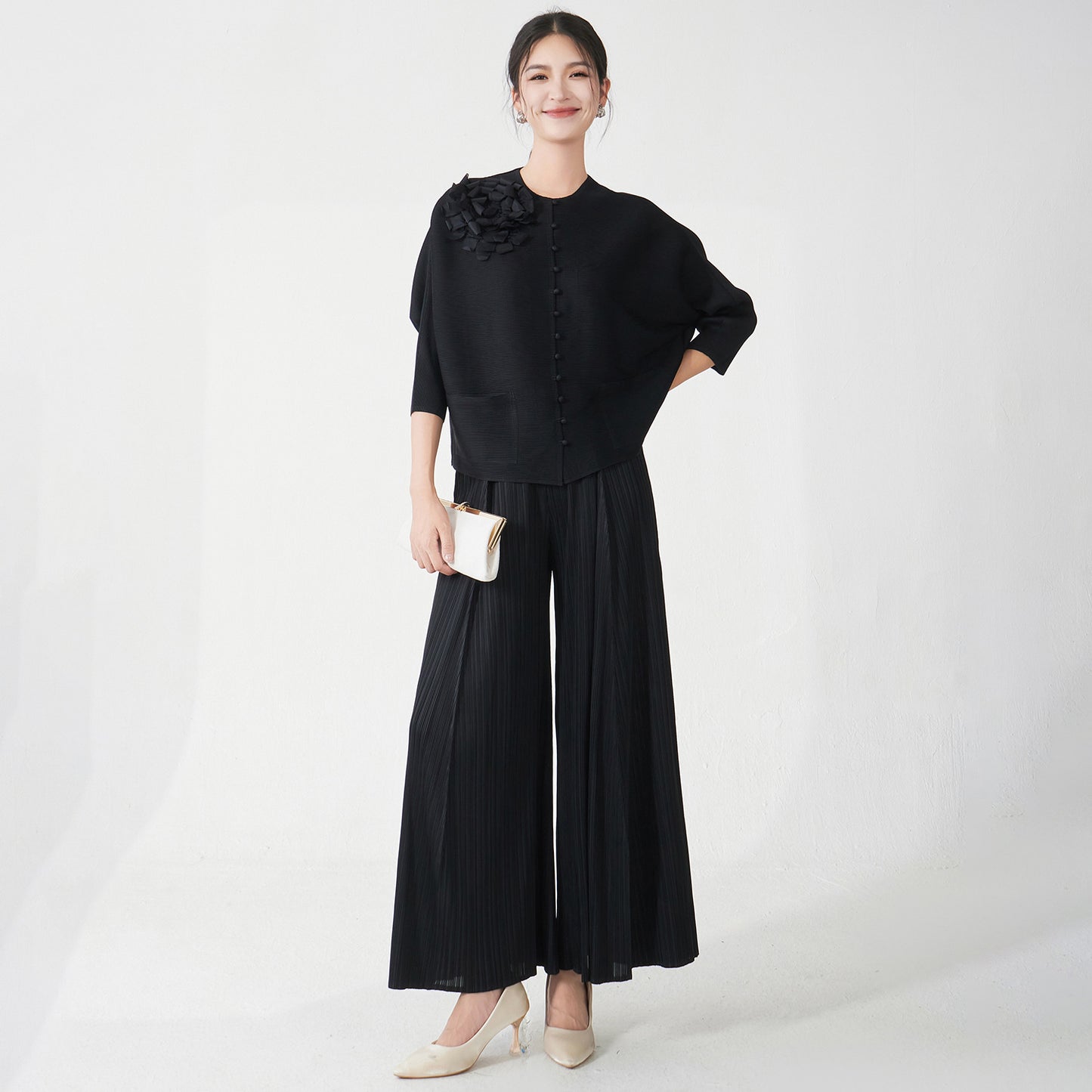 Two-piece Stylish And Slim-fit Top And Pants Set