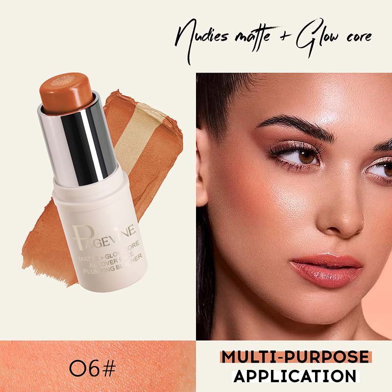 Matte Two-color Sandwich Blush Stick Moisturizing Highlight