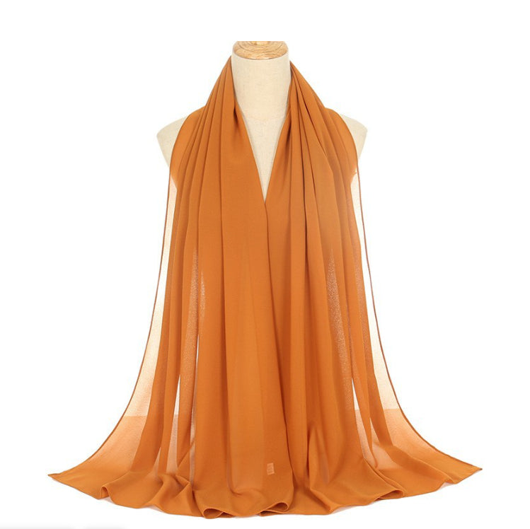 Pearl Chiffon Bubble Women's Solid Color Rectangular Scarf