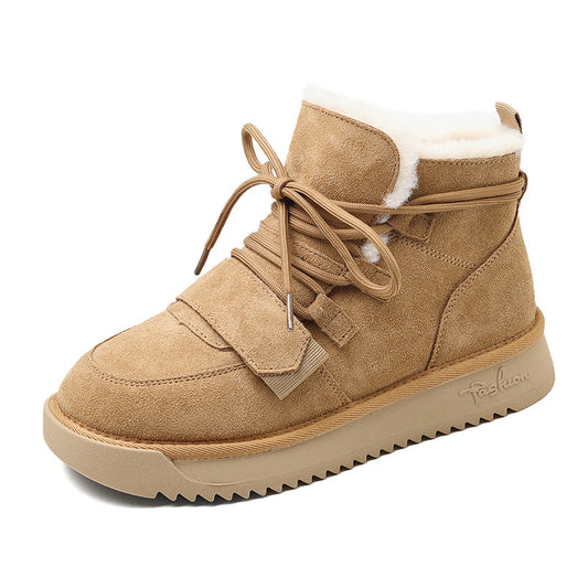 Thickening Students Warm Thick Sole Increase Cotton Shoes Add Velvet