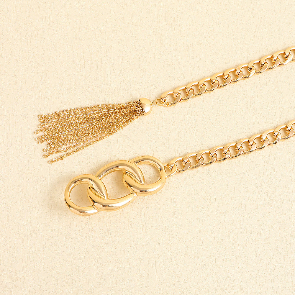 Fashion Metal Waist Chain Embellished Fringe Belt Personality Women Jeans Skirt Accessory Belt