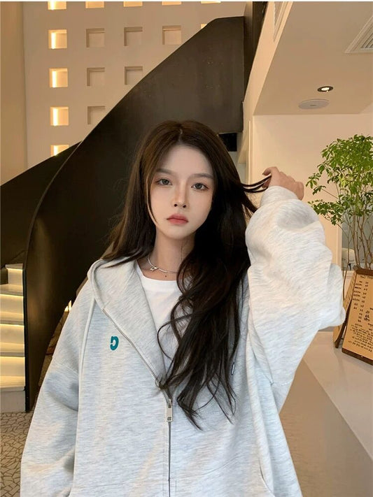 Women's Large Fish Scale Embroidered Letter Wrap Chain Sweatshirt