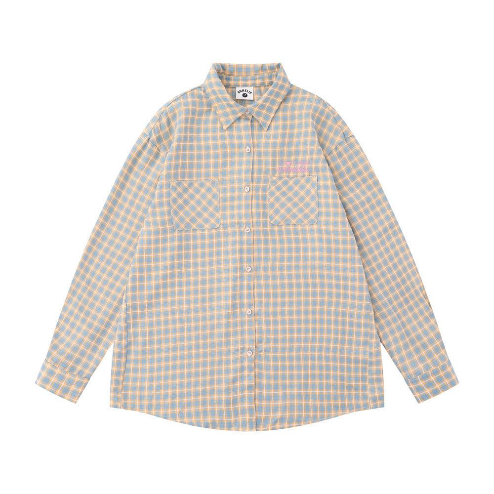 Simple Embroidery Pocket Long Sleeve Shirt Outdoor Street Fashion Brand