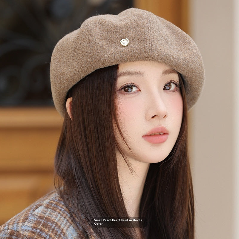 Korean Style Autumn Winter Japanese Simple Face-showing Little Wild Fashion Painter Cap