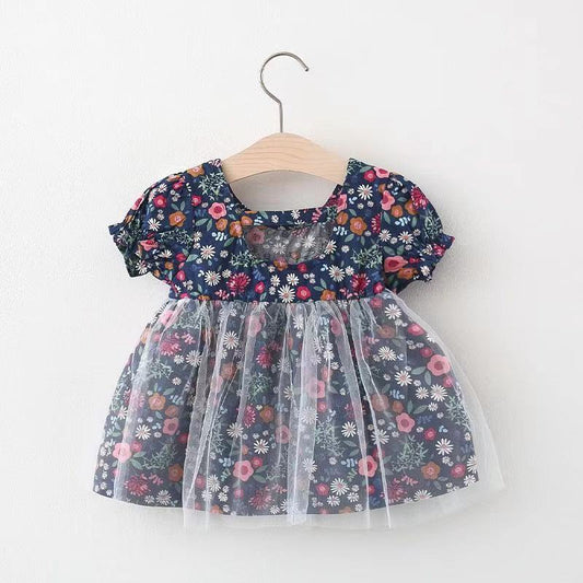 Summer Printed Short Sleeve Girl Dress
