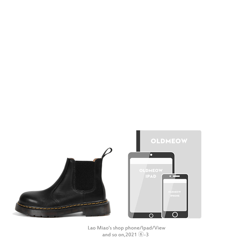 British Style Vintage Boots Children's Short Boots Leather And Cashmere Martin