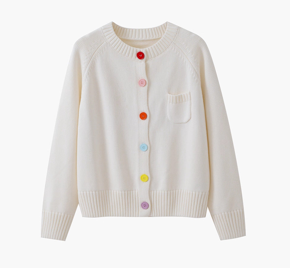 Womens Crew-neck Cardigan Sweater Jacket