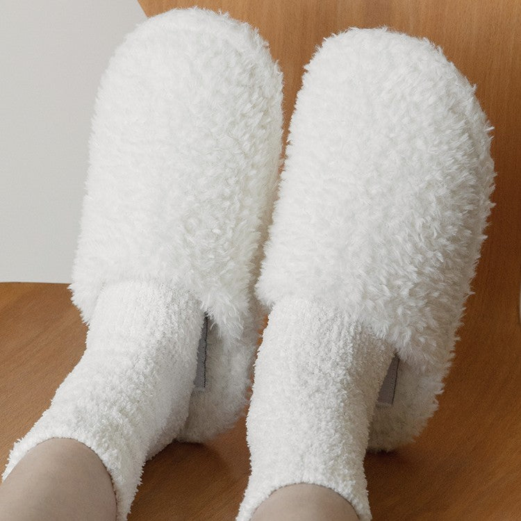 Warm Indoor Home Velvet Anti-slip Thick-soled Slippers