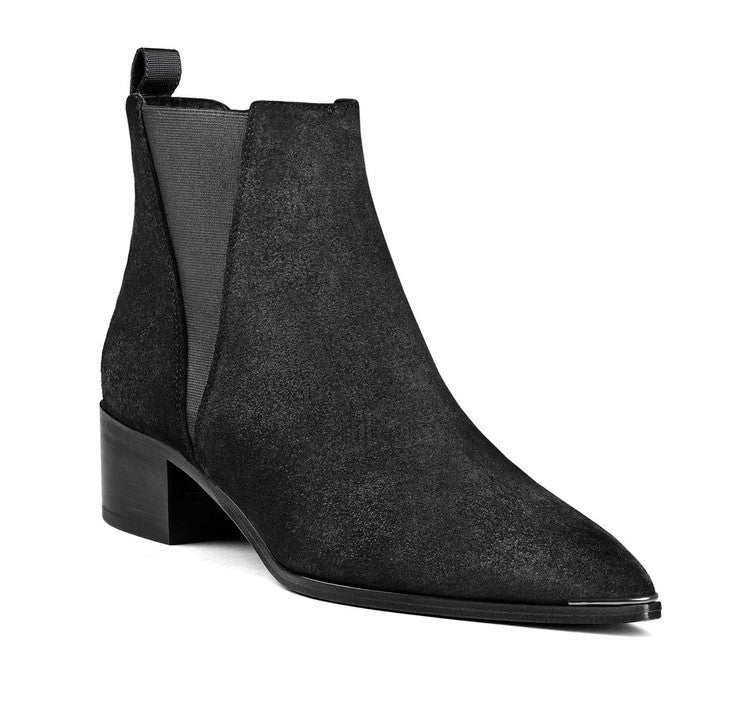 Retro Simple Ladies Thick Heel Pointed Short Boots