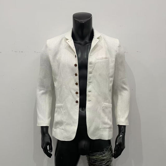 European And American-style Men's Jacket Slim-fit Buttoned Pocketed Long-sleeve Blazer