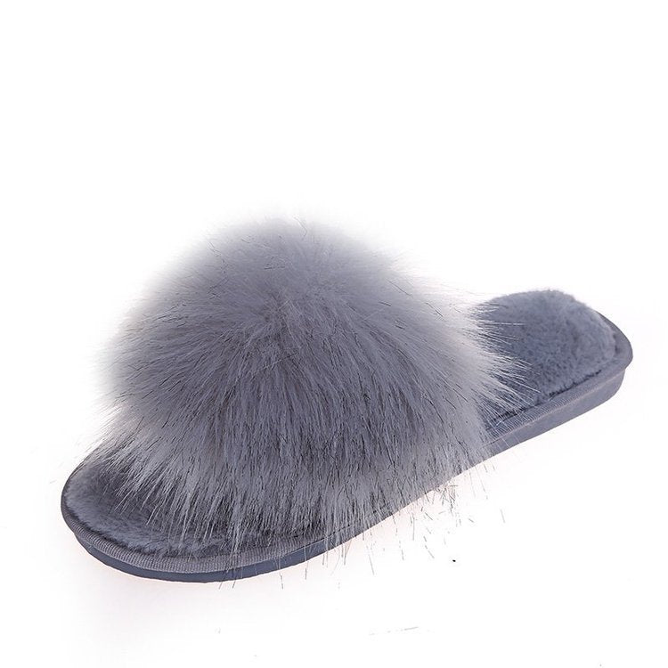 Suede Solid Color Wool Slippers Autumn And Winter Home Interior