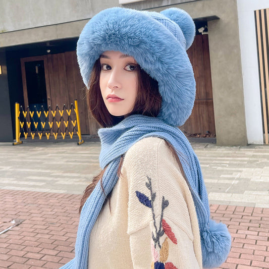 Warm And Simple Three-ball Knitted Woolen Hat