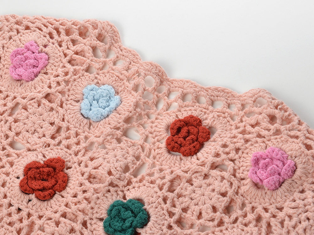 Handmade Color Crocheted Knitted Cardigan