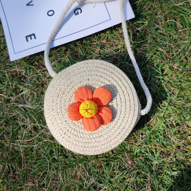 Grass Woven Bag For Children's Cute Crossbody