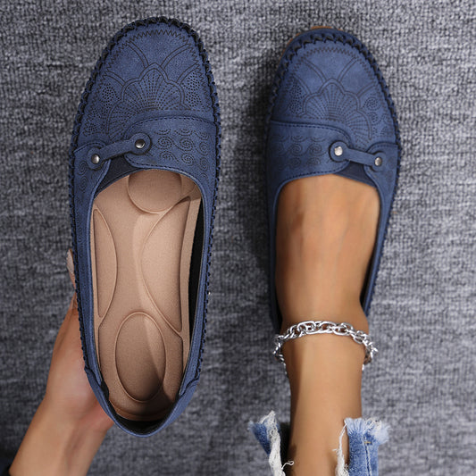 Womens Retro-Style Flat Loafers Shoes