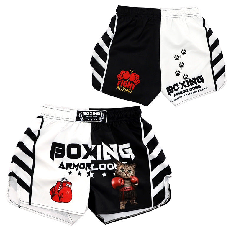 Boxing Cat Fighting Sports MMA Stretch Boxing Shorts Sanda Muay Thai Pants Training Children's Male And Female Martial Arts