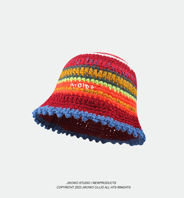 Retro Color Handmade Knitted Fisherman Hat
