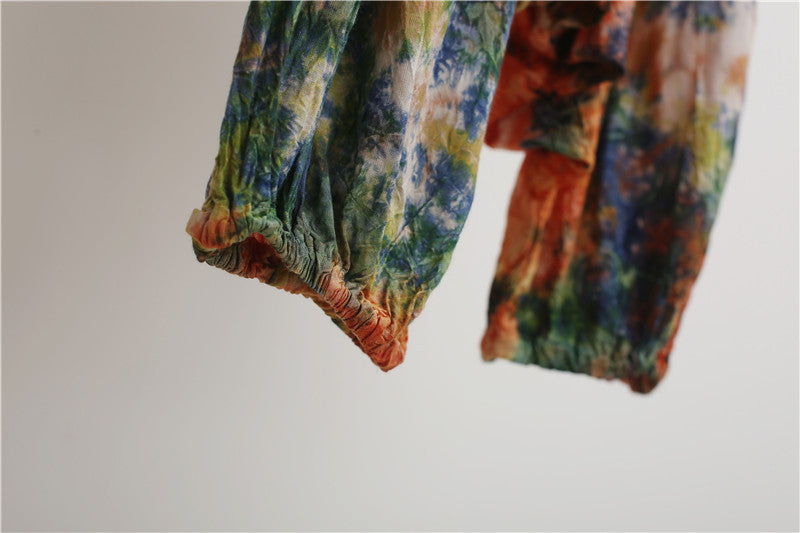 Harem Tie-dyed Big Crotch Cotton Loose Casual Pants