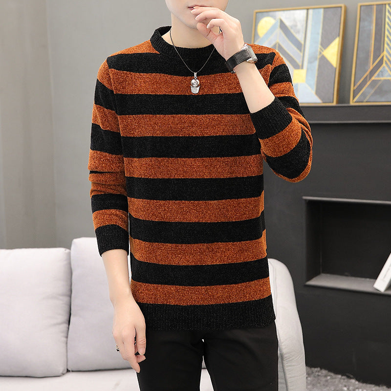 Chenille Sweater Med Rund Hals Til Herrer