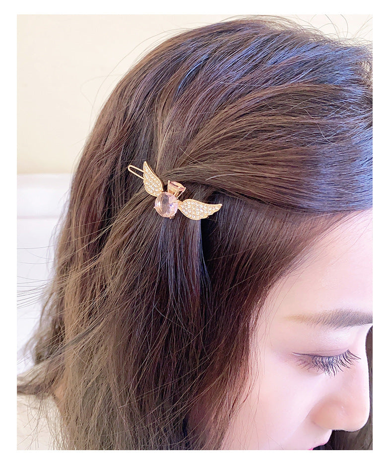Alloy Angel Wings Crystal Hair Clip
