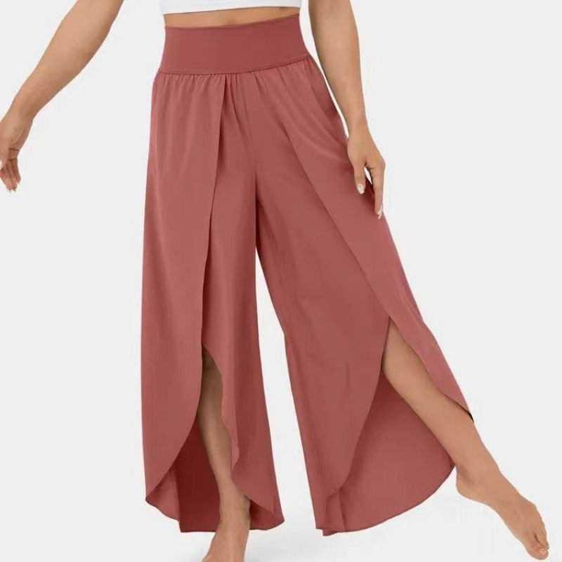 Women's Fashionable All-match Slimming High Waist Slit Yoga Pants
