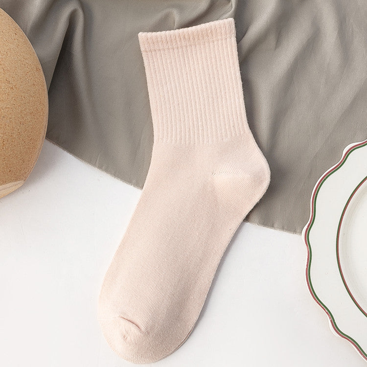 Candy-colored Mid-calf High Rubber Band Student Sports Socks