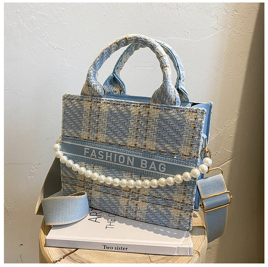 Ternmønstret, perlebesat, printet, moderne crossbody-taske