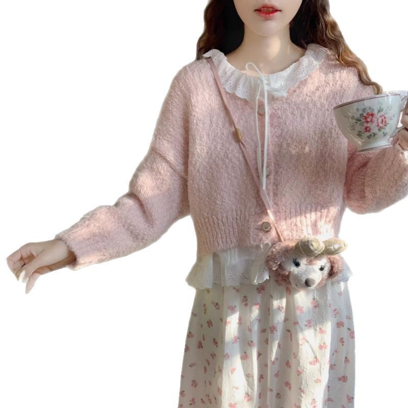 Preppy Style Gentle Sweet Lace Collar Shirt Long Sleeve Underwear Top