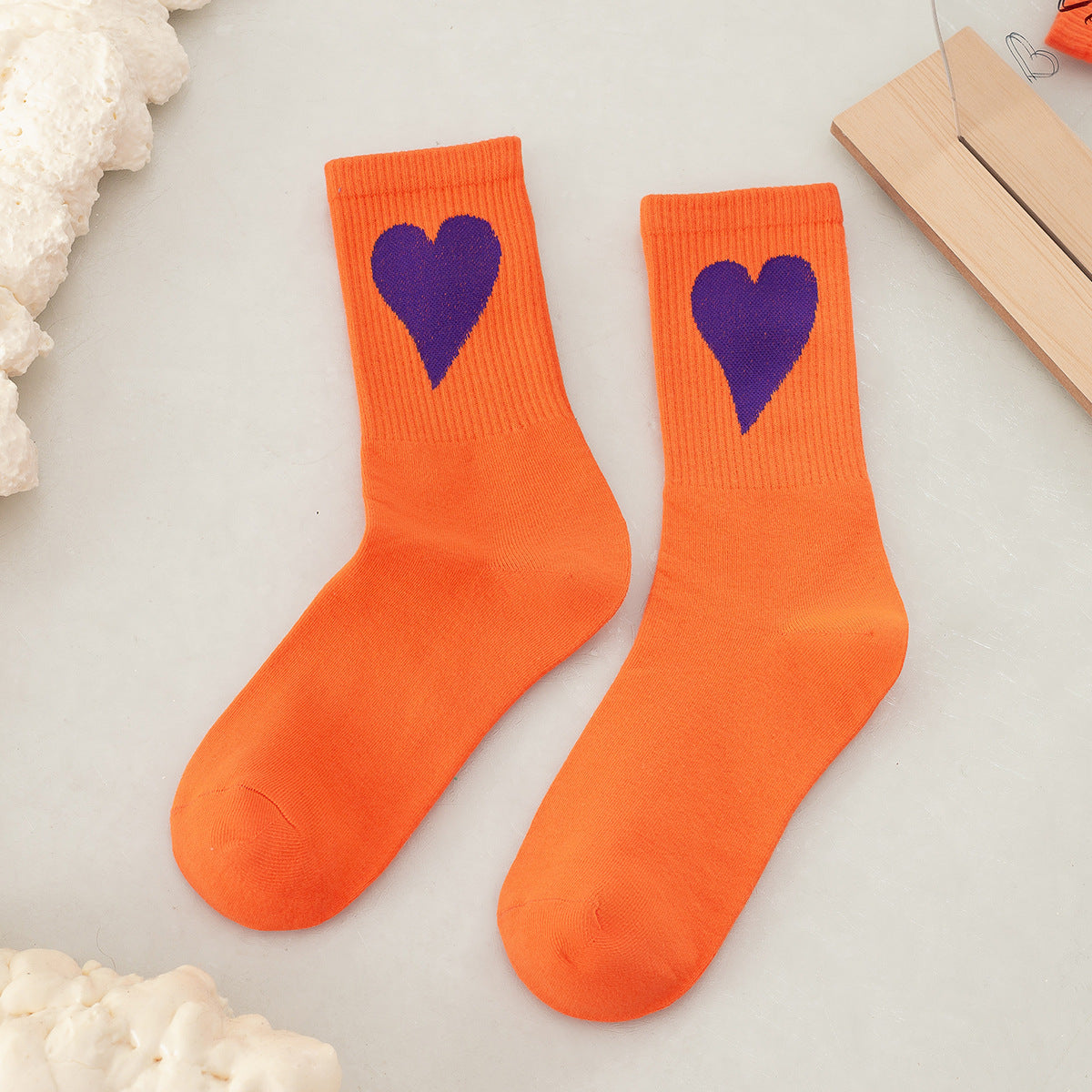 Socks Women's Big Love Medium Tube Macaron Color