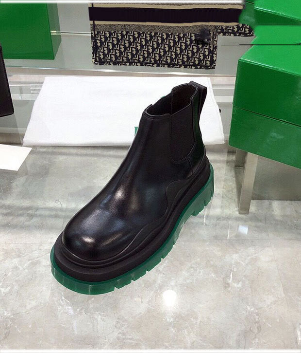 New Thick-soled Leather Martin Boots Women Spring And Autumn