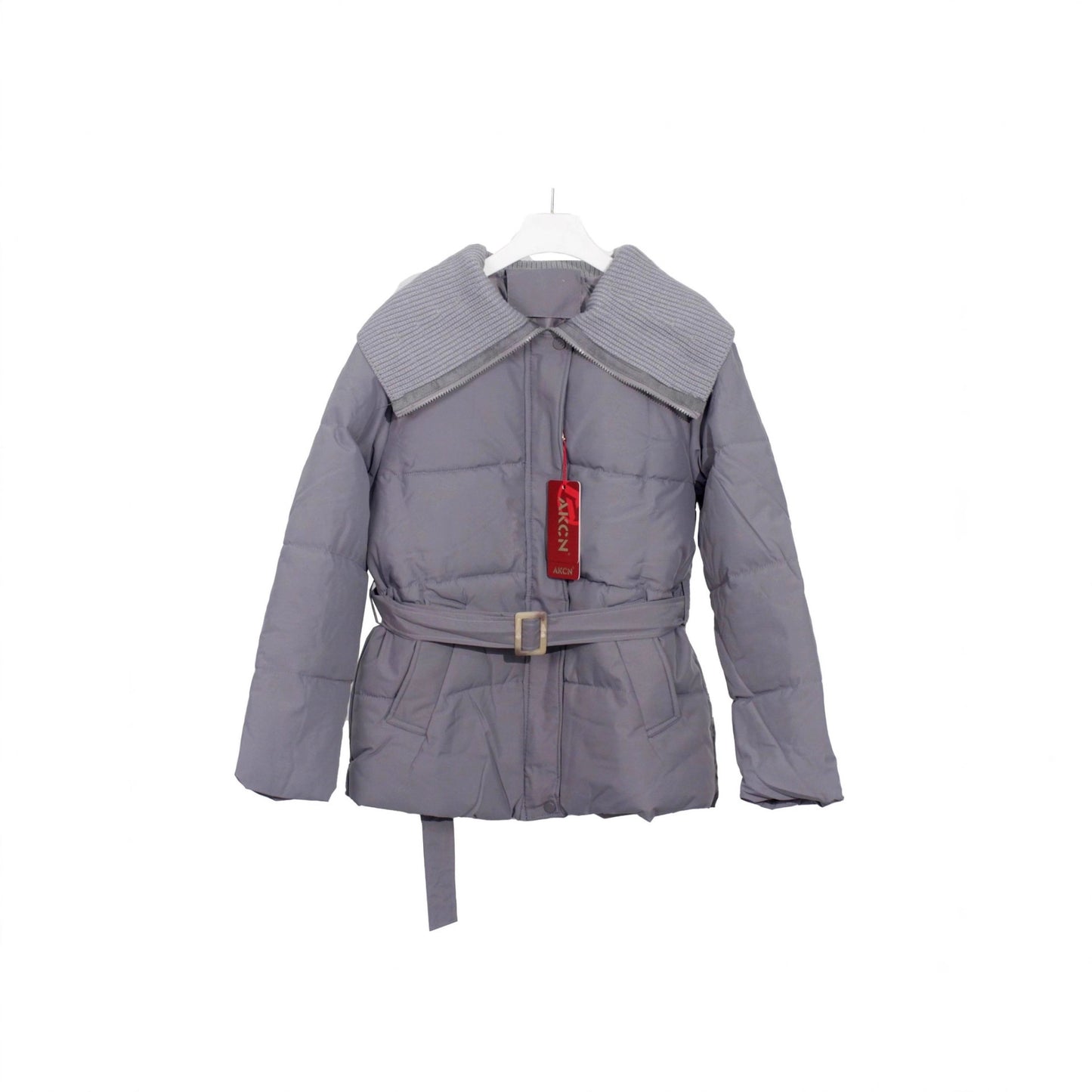 Women's Korean-style Knitted Lapel Down Jacket