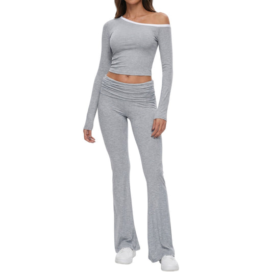 Womens Tailored High-waisted Flared Pants Set