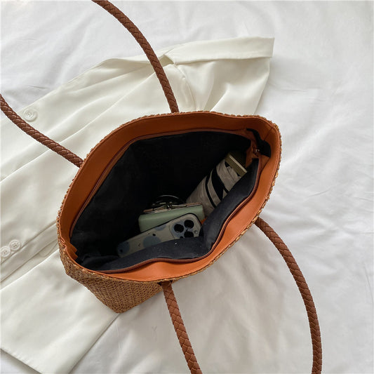 Braided Commuting Single Shoulder Tote Large Bag